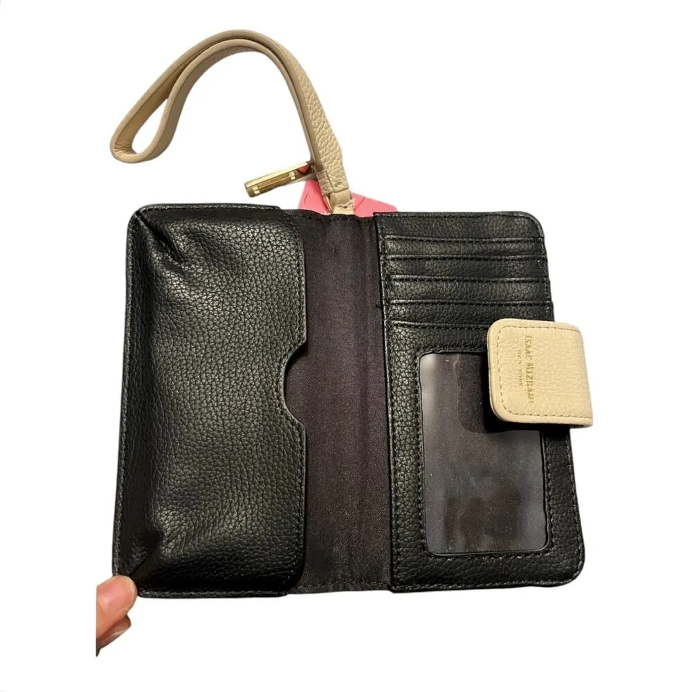 ISAAC MIZRAHI Wristlet Wallet Black Leather Wristlet Zip Around Purse Black NWT - Image 5