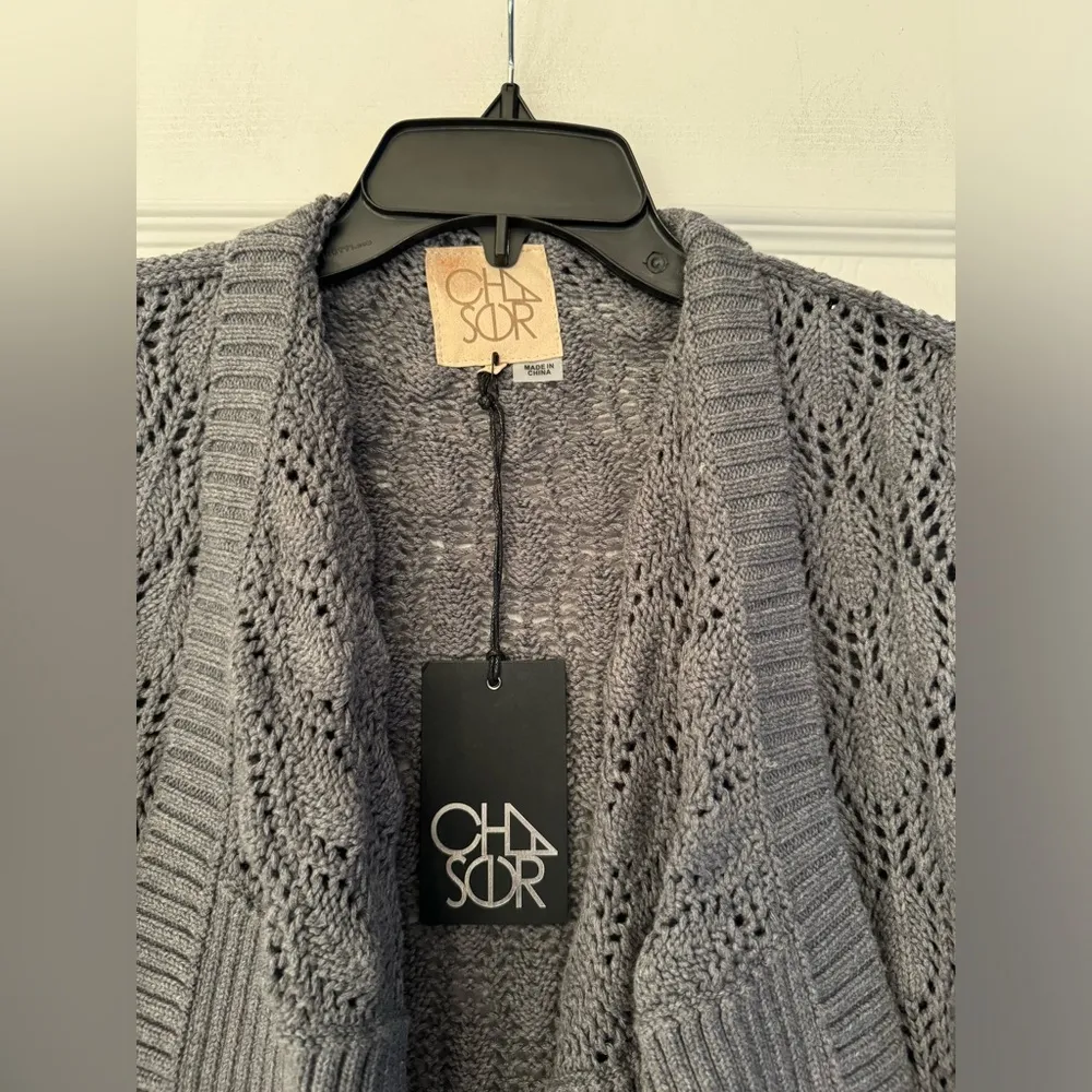 Chaser Black and Grey Open Cardigan Size Large - Image 11