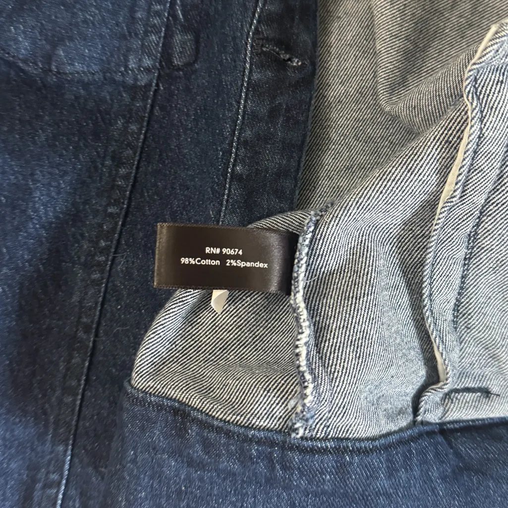 Boston Proper Blue Jean Jacket with Gold Chain Accents - Image 5