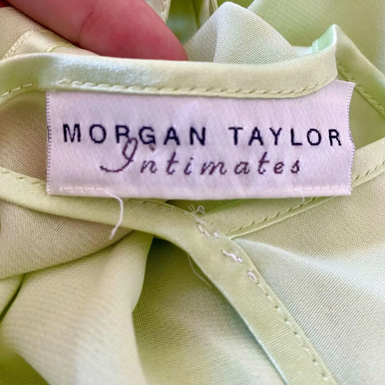 Morgan Taylor Early 2000's Light Green Mesh Coquette Fairy Mini Slip Dress M L - Image 6