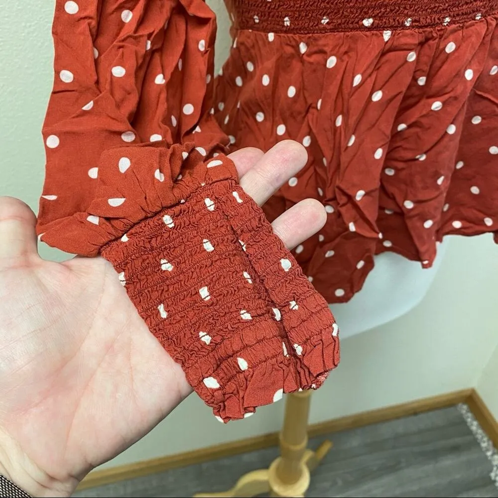 Auguste Red Polly Sunday Polka Dot Blouse 8 - Image 8