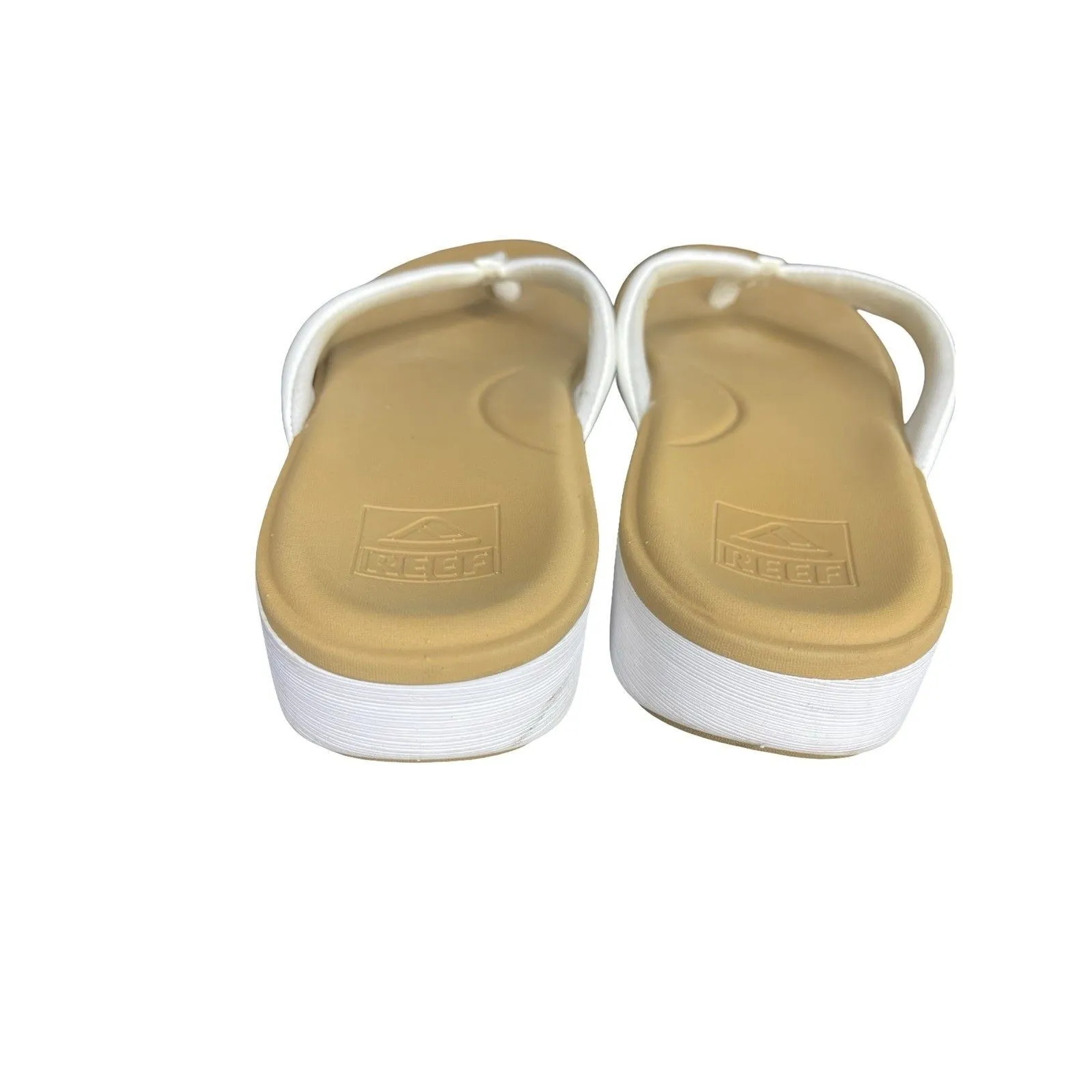Reef Women's Size 9 Cushion Cloud White Tan Flip Flops Sandals Slip-Ons - Image 8