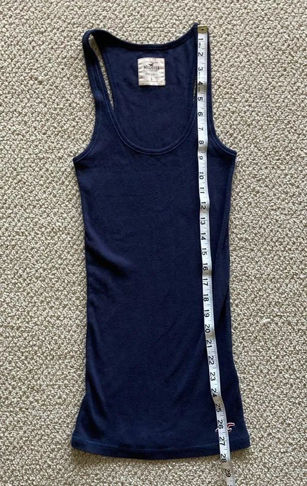 Hollister Navy Blue Camisole Stretch Tank Top Y2K Bella Swan Elena Gilbert Small - Image 5