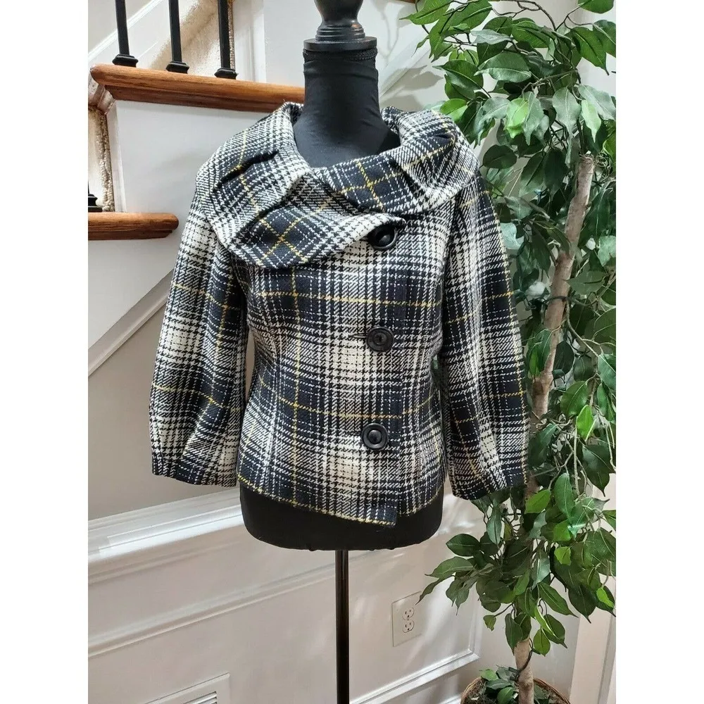 Mossimo Women's Multicolor Polyester & Wool Long Sleeve Button Pea Coat Size M Size M - Image 2