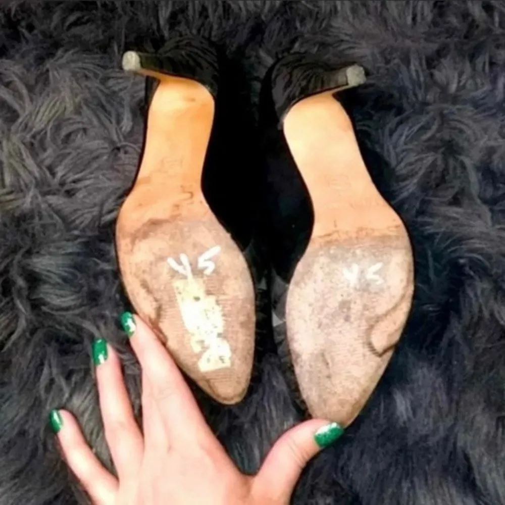 White House Black Market Nora black grey Leather Heels - Image 8