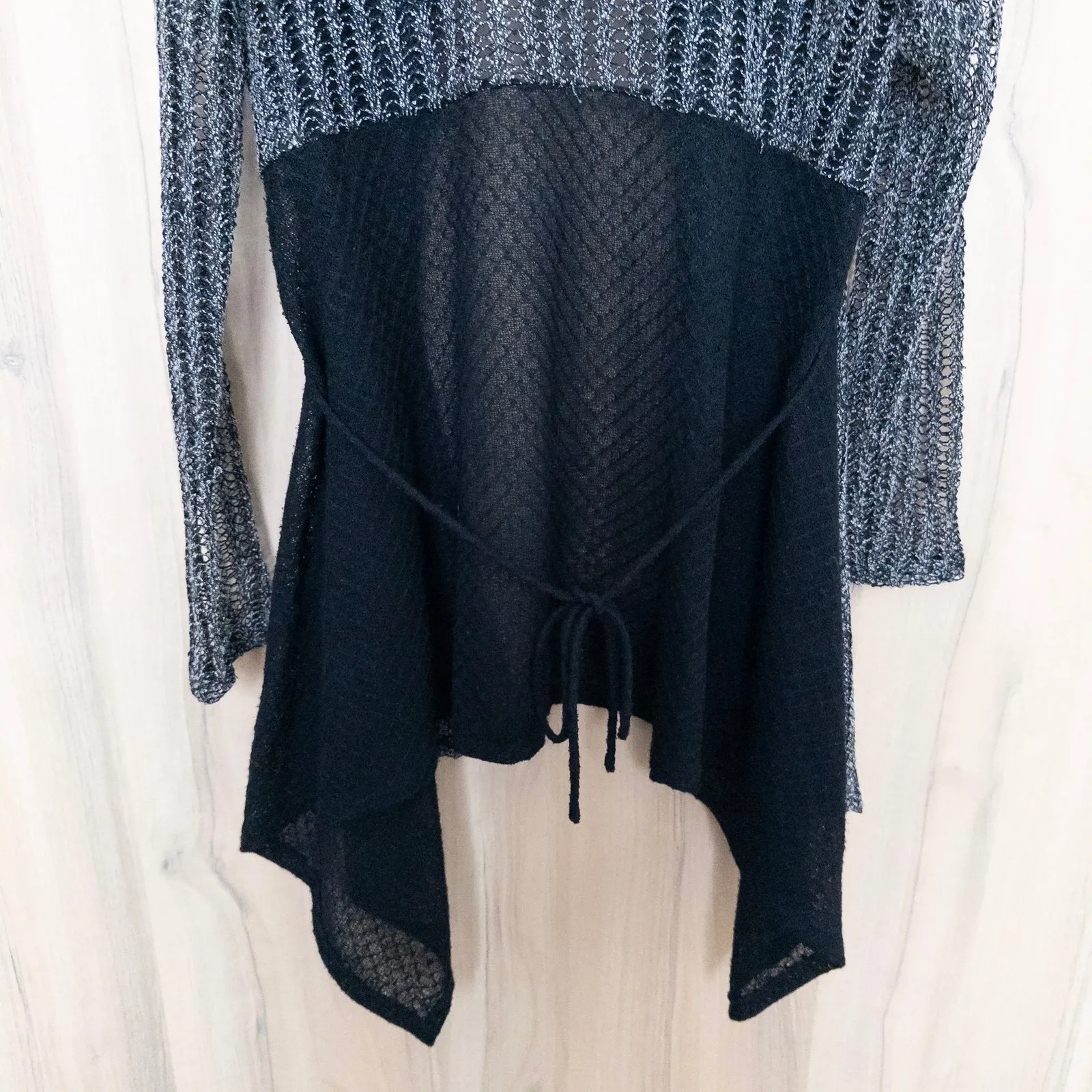 Alberto Makali Womens Cardigan Size M Black Sheer Open Whimsigoth Fairy Grunge - Image 11