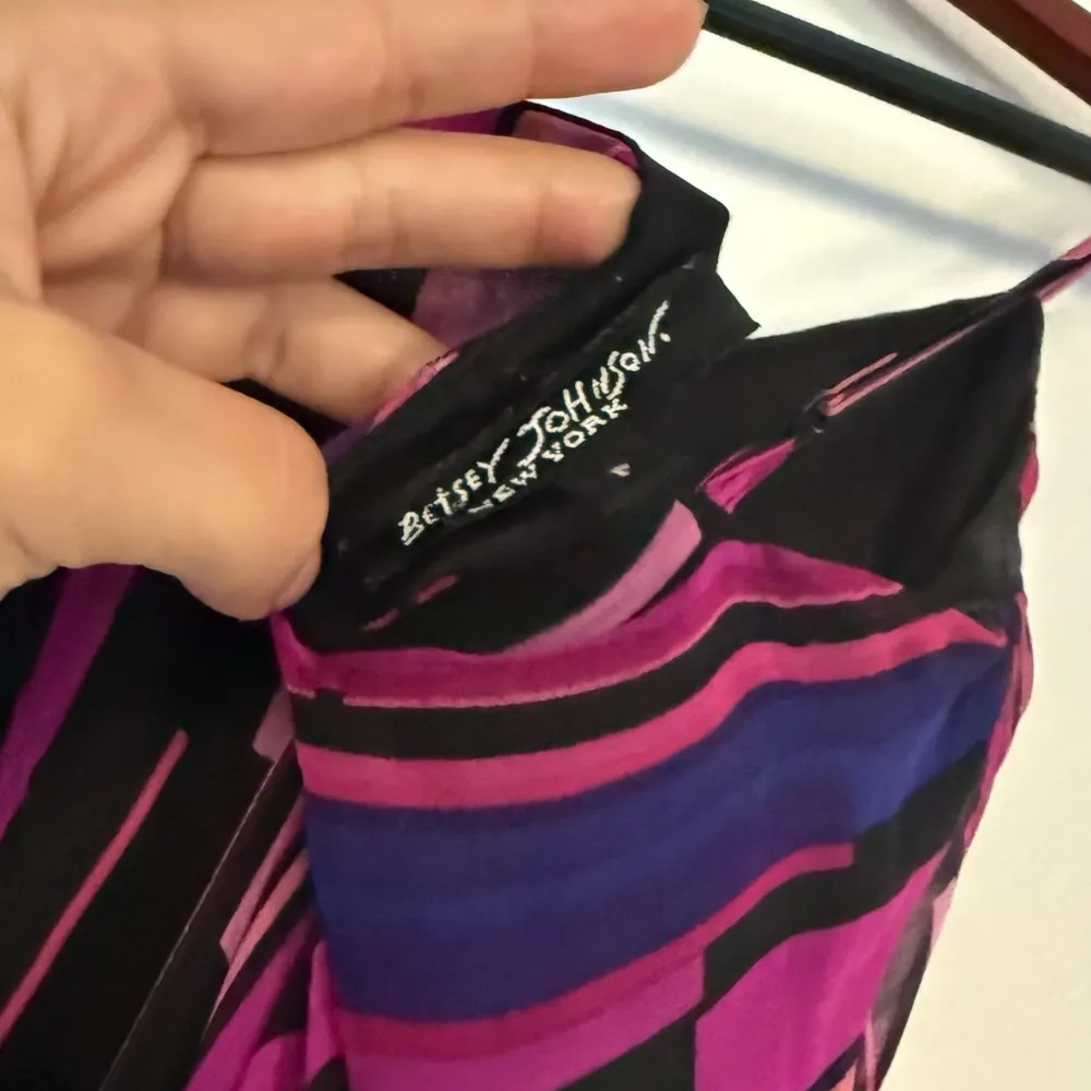 Betsey Johnson silk Y2K vintage Asymmetrical Dress in Pink and Purple - Image 6