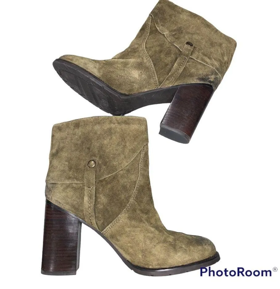 Franco Sarto Occela Olive Suede Booties 11 - Image 2