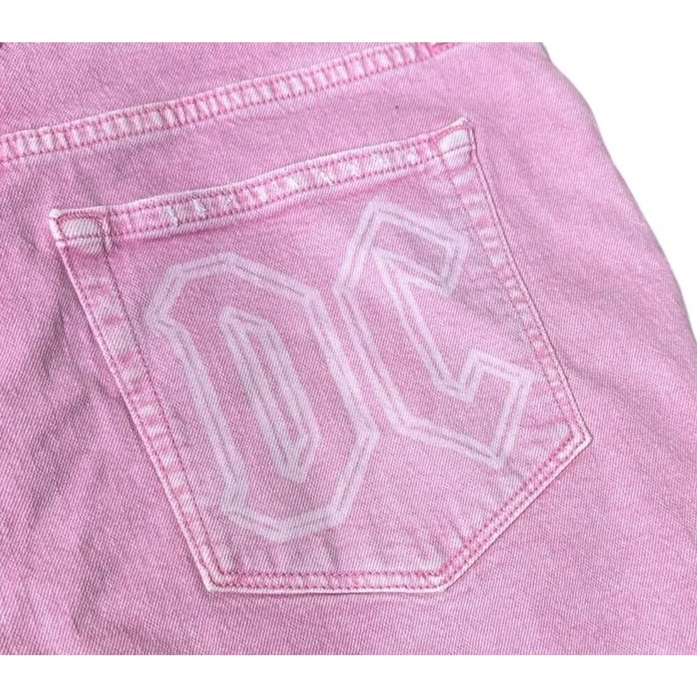 Lucky Brand AC DC Womens High Rise Mom Pink Denim Jean Shorts Rock & Roll 2/26 - Image 10