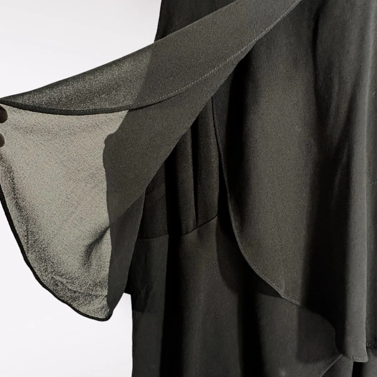 CHAPS Sequin Cocktail Classy Party Black Tie Tiered‎ Chiffon Ruffle Dress SZ 8 M - Image 4