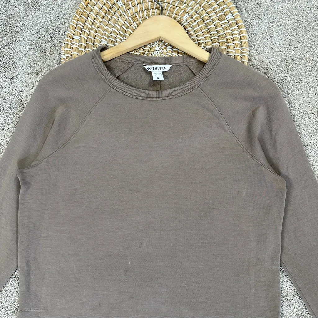 Athleta Women’s Coaster Luxe Recover Sweatshirt Ultra-Soft in Mortar Mushroom XS - Image 4