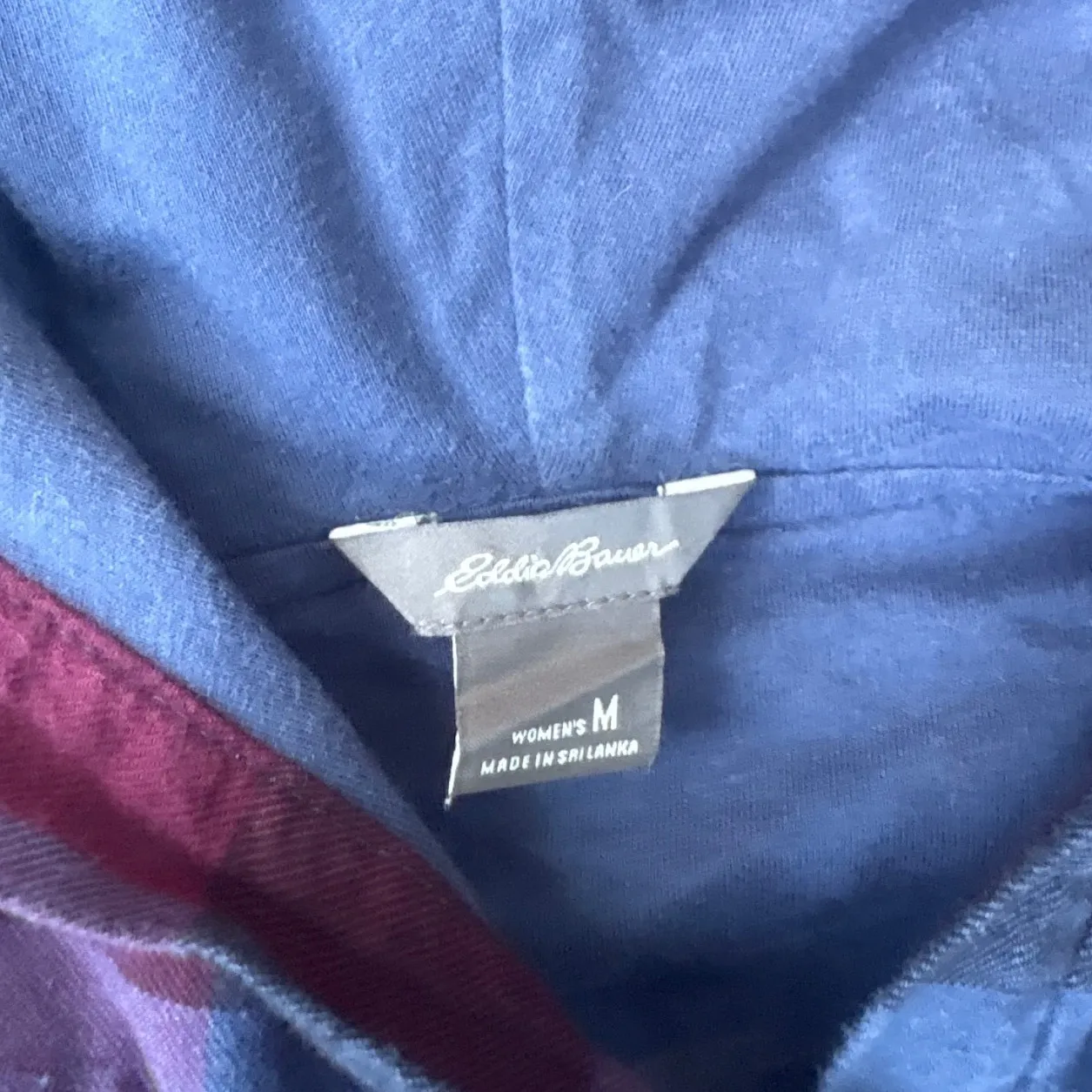 Eddie Bauer  Womens Flannel Shirt Jacket Button Up Hooded Plaid Medium Fall Basic - Image 2