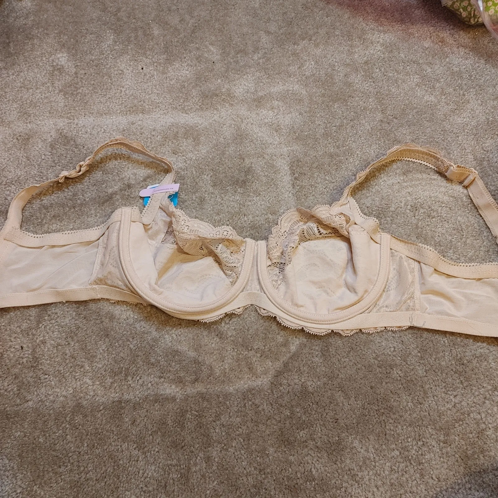 Playtex Beige Tan NEW NWT Size 36D Bra Lace Lightweight Wired Adjustable - Image 5
