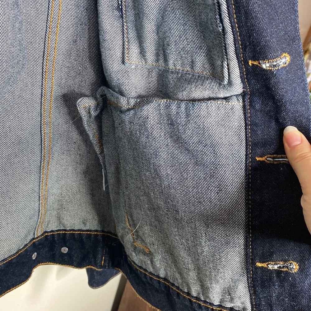 Vintage American Apparel resin dark wash Denim trucker Jacket size XXS - Image 9