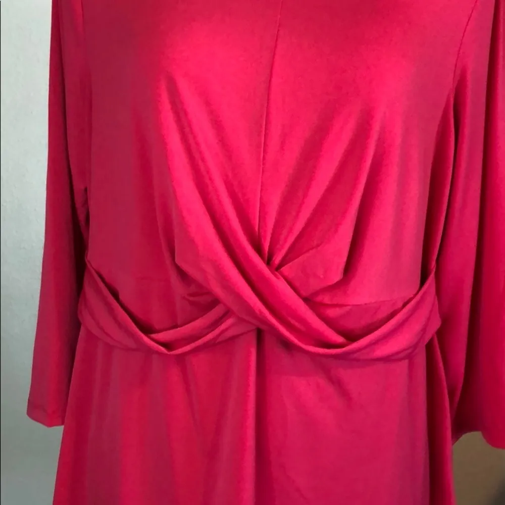 blouse drape front long sleeves pink 1X NWT - Image 2