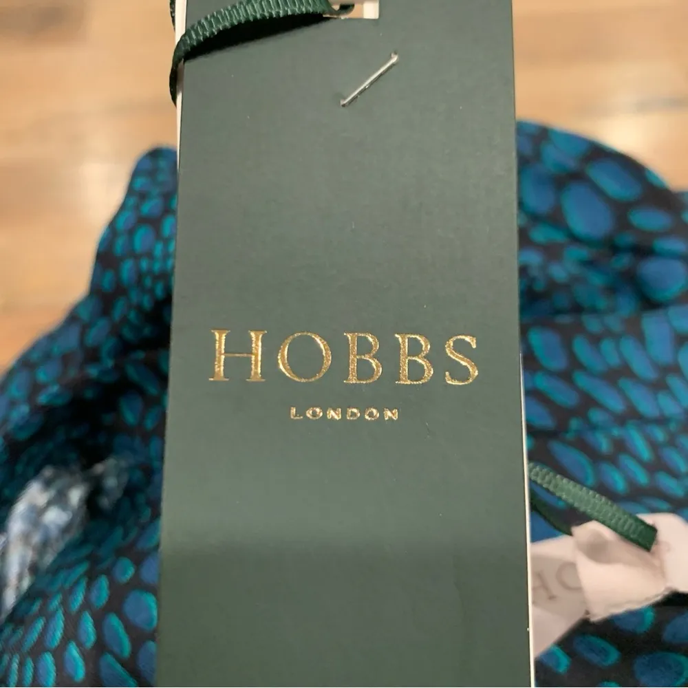 HOBBS LONDON Lucille Tunic Knee Graphic Dot Navy Aegean Dress Size US 2 - Image 14