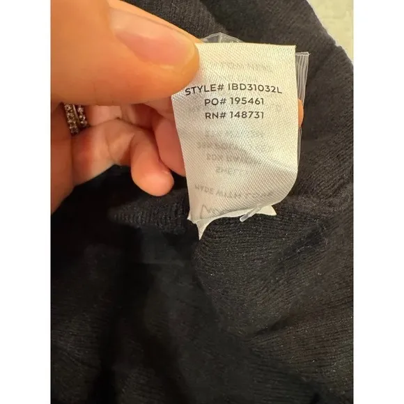 Lulus Black Ribbed Knit Button Front Pleated Skirt Dress Size M - Image 14