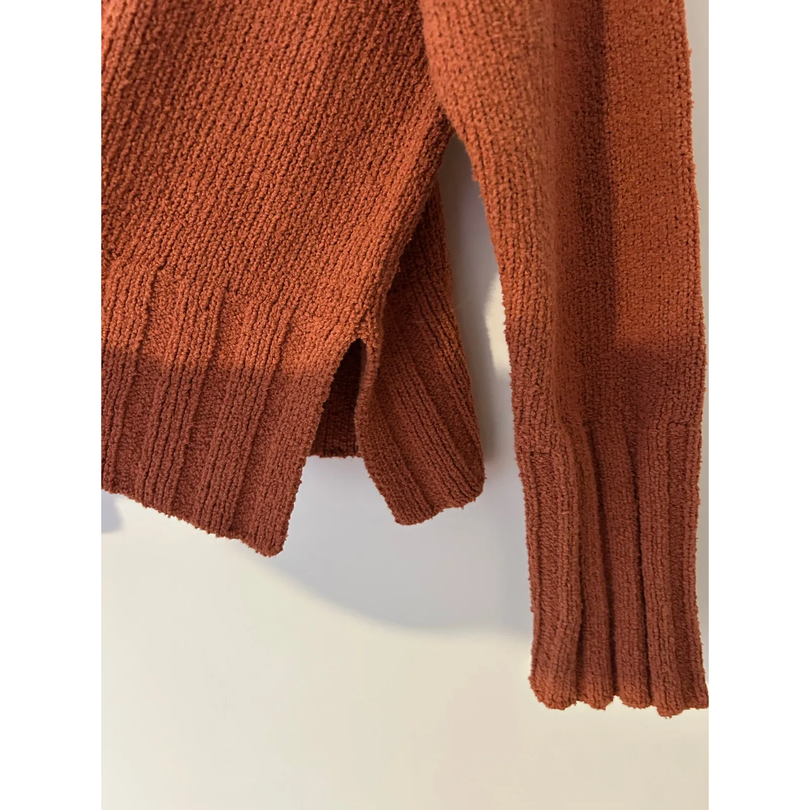 NWT J Crew Marina Sweater Textured Cotton bBend Rust Orange Toasted Paprika XS - Image 6