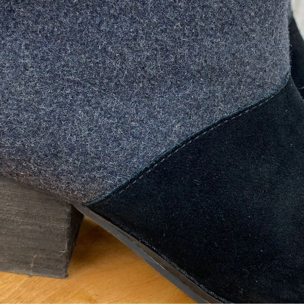 Toms Leila Bootie Ankle Boot Wool Suede Colorblock Gray Black 7.5‎ - Image 7