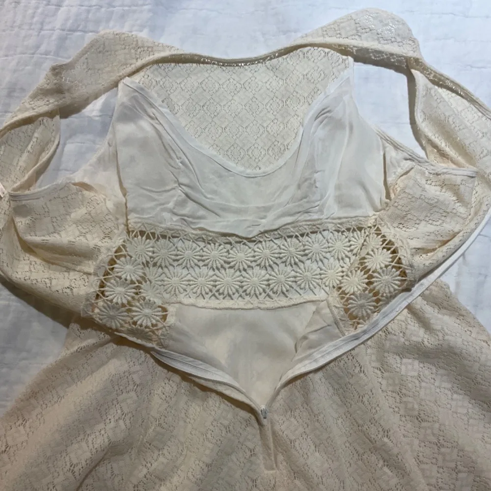 Free People Lace White Ivory Mini Dress Daisy Size 4 - Image 5