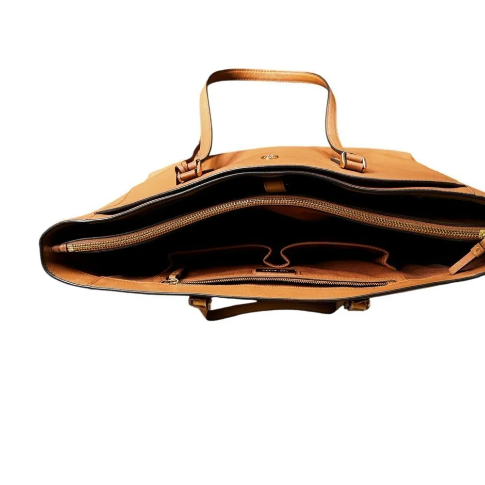 Tory Burch Robinson Leather Tote in Cardamom - Image 7