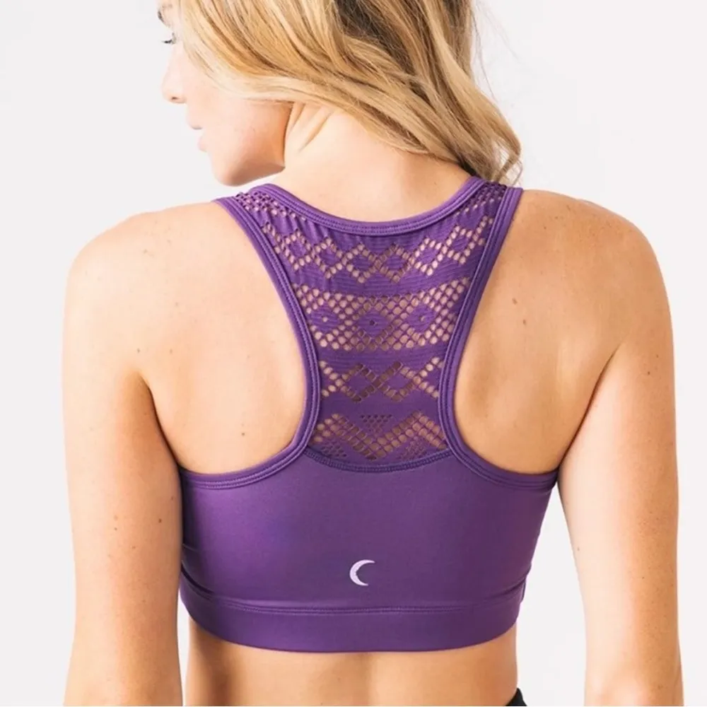 Zyia  Bomber Bra Purple Sz Medium Vented Racer Back - Image 2