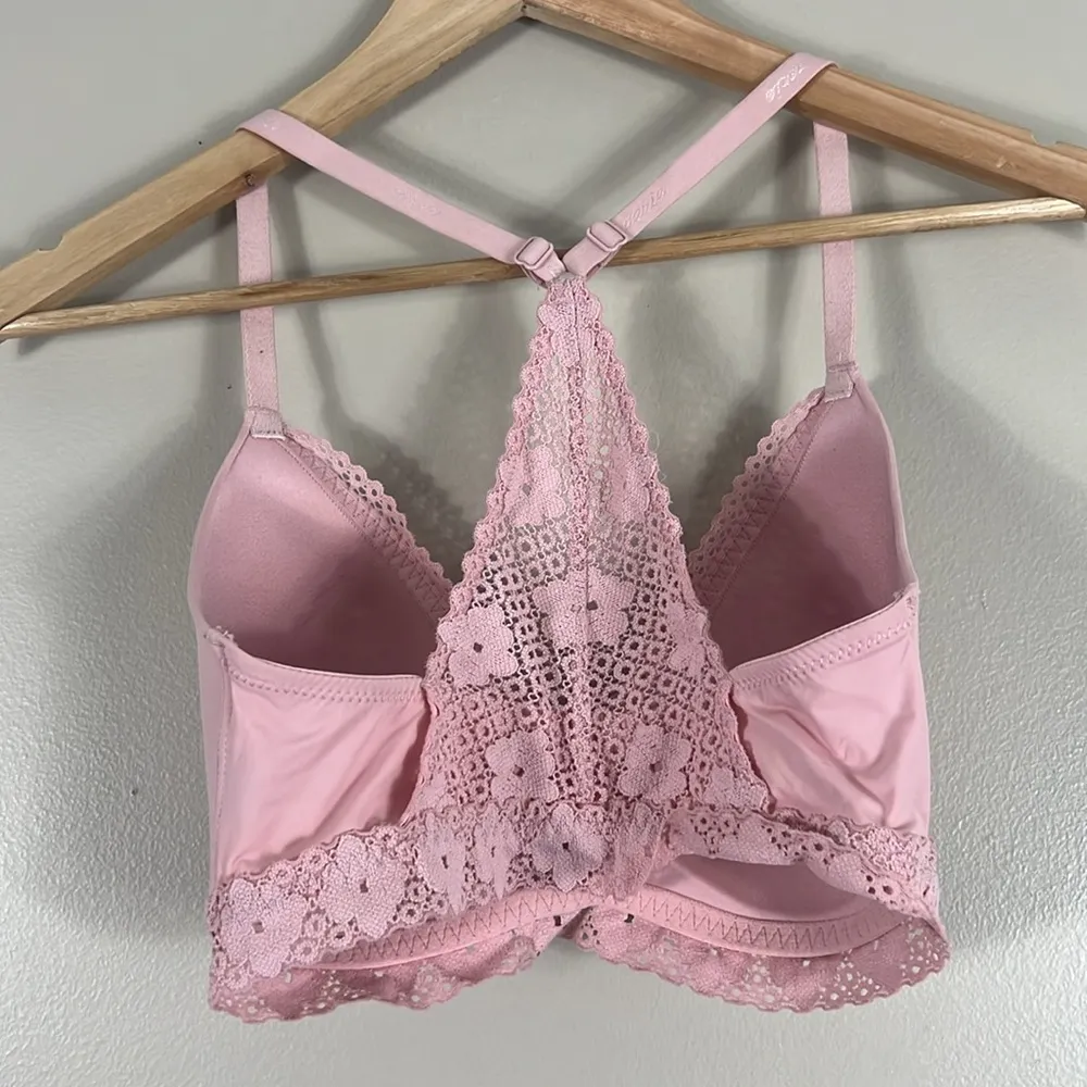 Aerie Pink Lace Wirefree Bra - Image 4