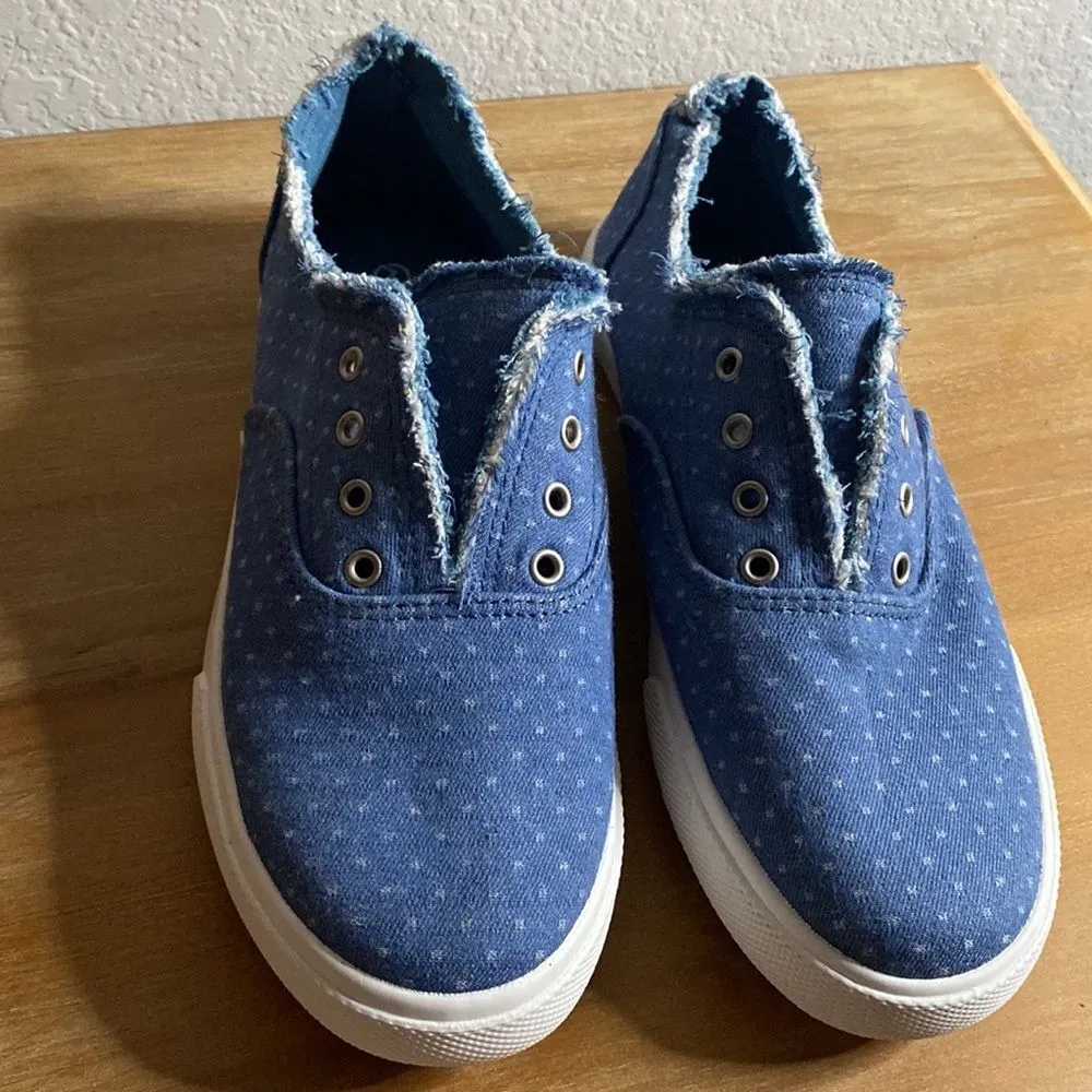 Magellan Women Chambray Denim jean slip on laceless sneakers shoes size 7 - Image 2