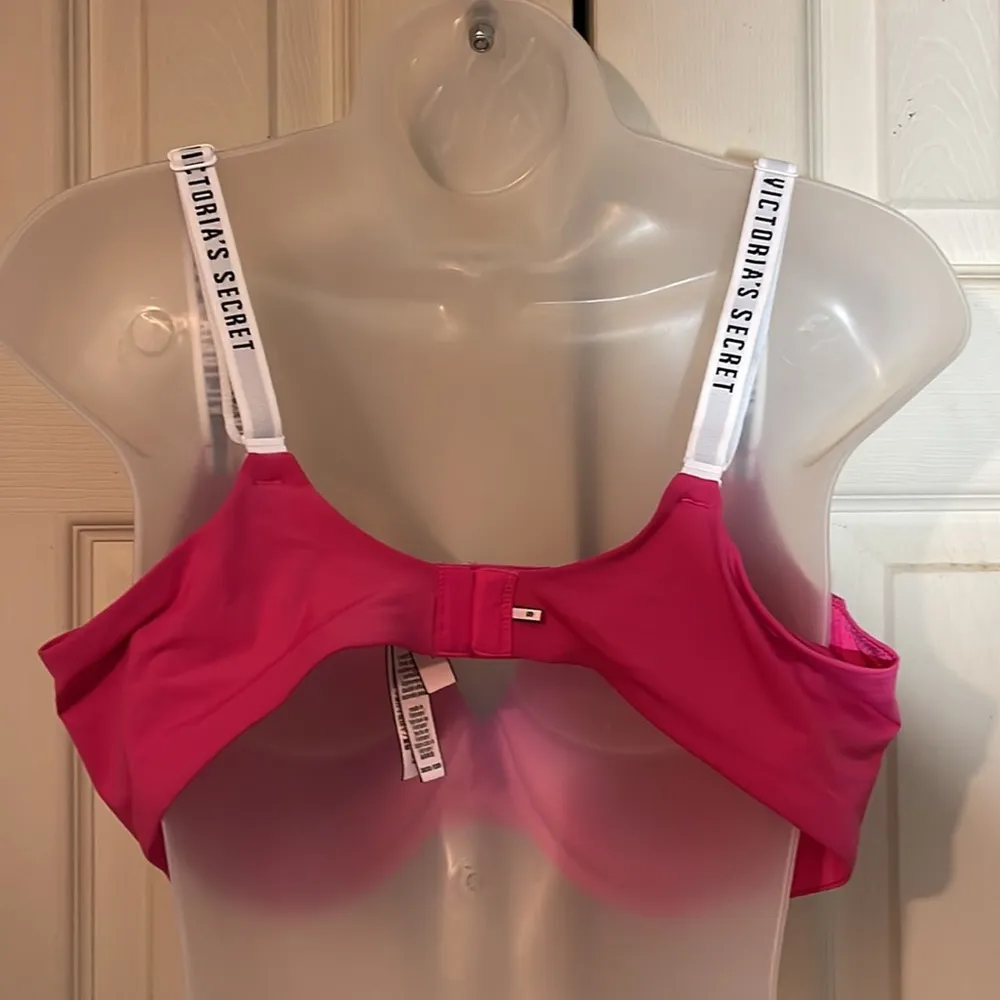 Victoria's Secret T-Shirt Lightly Lined Demi Bra Hot Pink Size 38DD E85 - Image 8