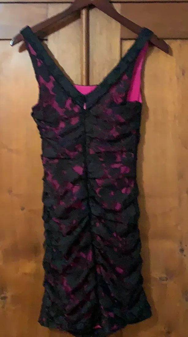 Black And Pink Lace Dress - Image 3