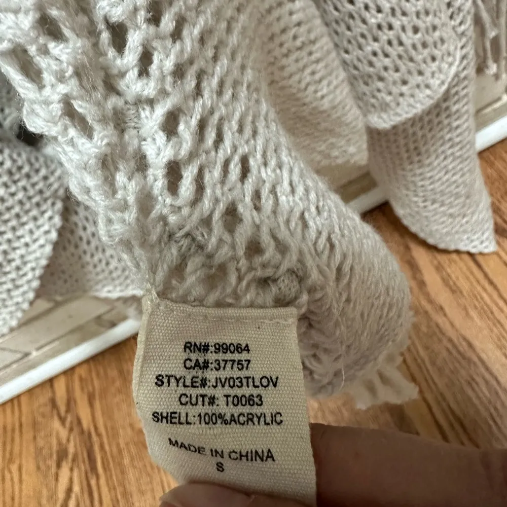 Fringe Cardigan Sweater Oracle Fox for Billabong Size Small jacket duster - Image 4