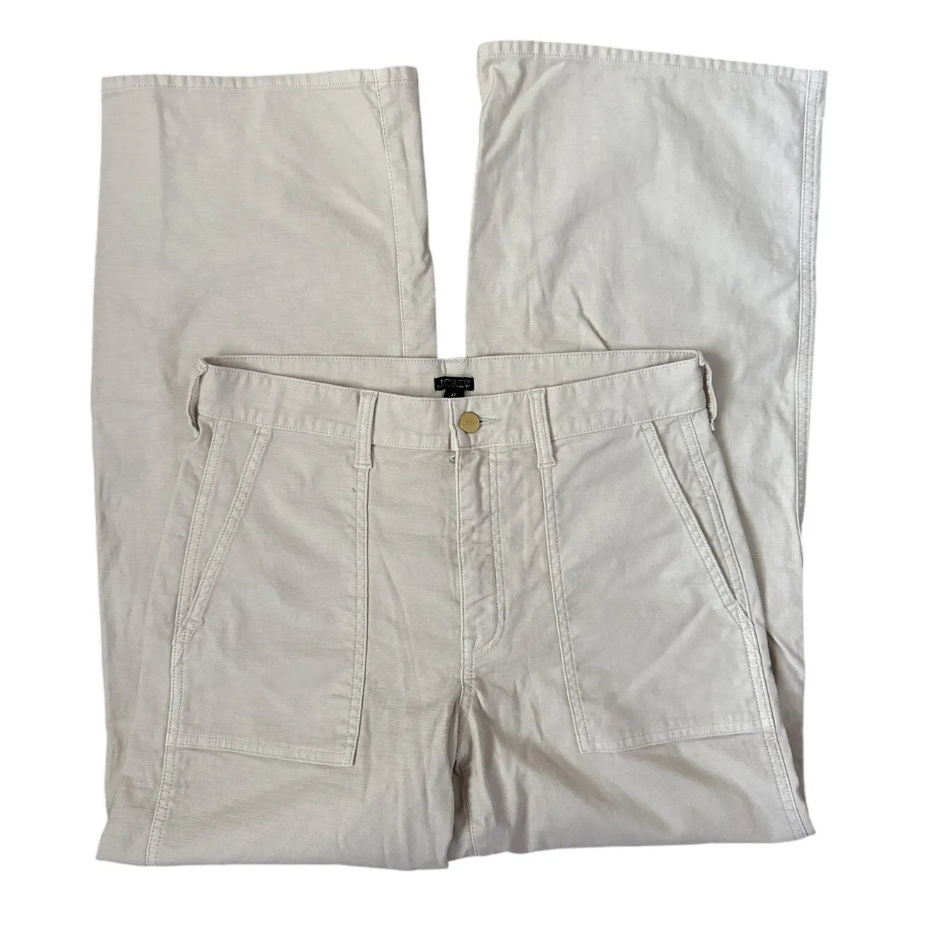 J. Crew Plus Natural Camp-Pocket‎ High-Rise Wide-Leg Pant Size 27 - Image 8