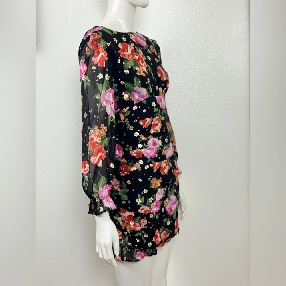 Storia Enchanted Black Floral Long Sleeve Dress Size XS. F36 - Image 2