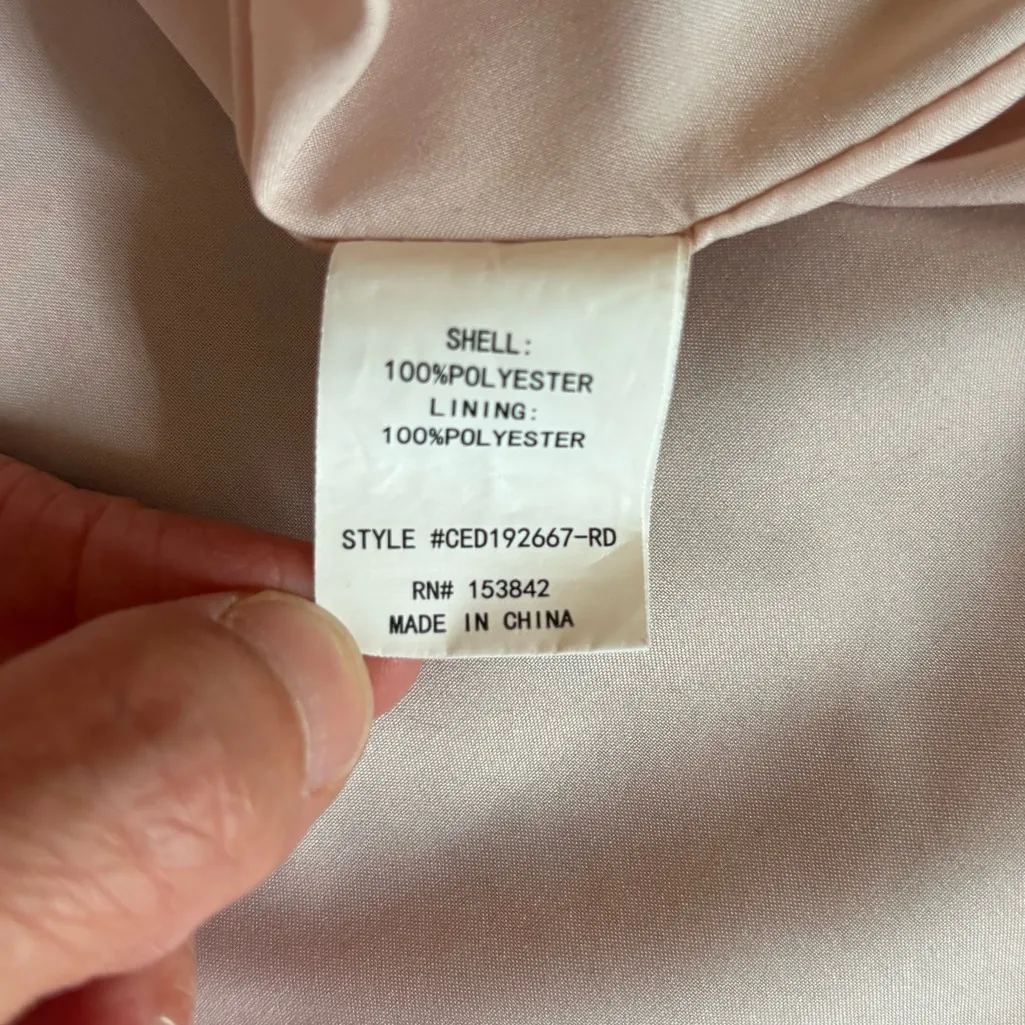 MELLODAY Floral Pink Tiered Dress Midi Maxi Dress Puff Sleeve Womens Medium - Image 12