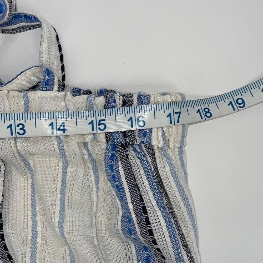 Cato Womens Crop Top Tank Cami Striped Tie Shoulder Blue White Size Large‎ - Image 6