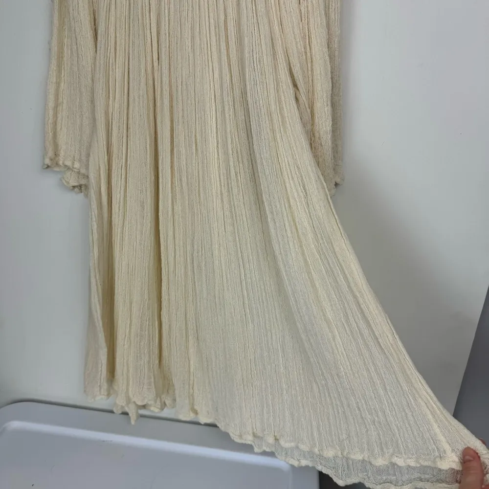 Jen’s Pirate Booty Tunic Mini Dress One Size Cream Beige Gauzey Cotton - Image 16