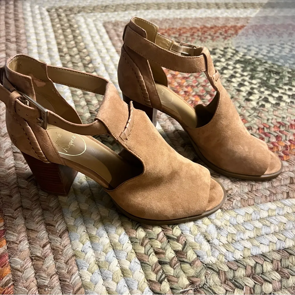 Jack Rogers Cameron Tan Suede Open Toe Booties size 7 1/2 - Image 3