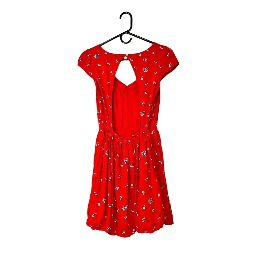 Abercrombie Red Floral Dress size M - Image 2