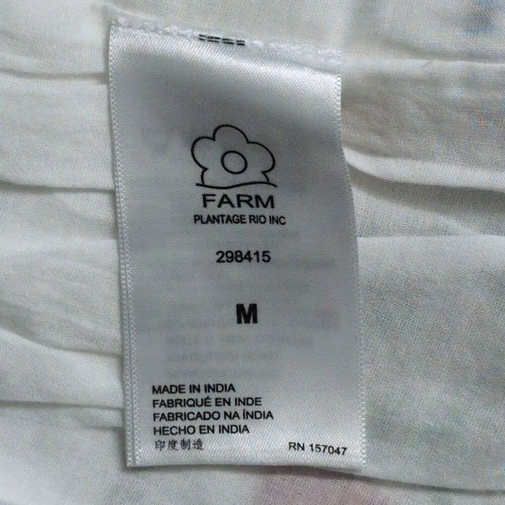 NWT Farm Rio Pitanga Embroidered Mini Skirt White Floral Boho Cotton Medium - Image 7