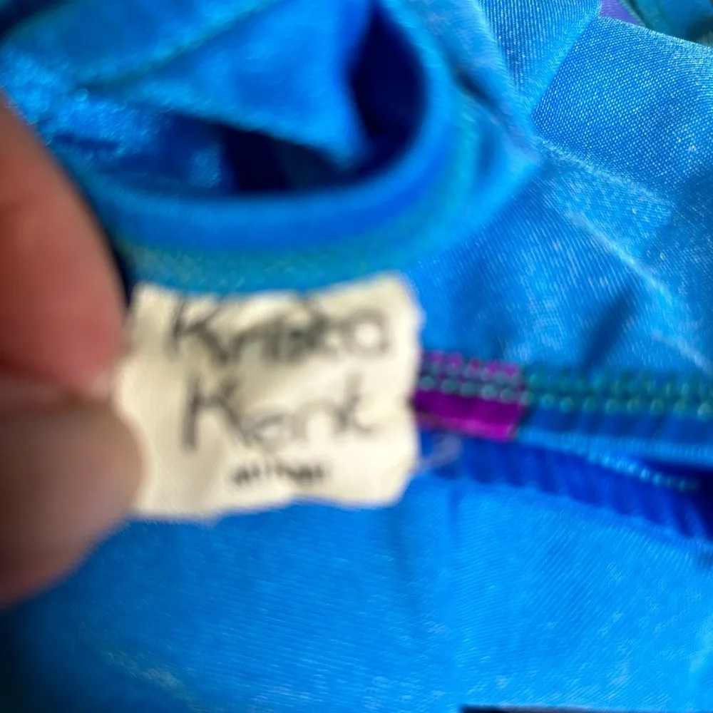 Vintage 80's Krista Kent Miami wrap Dance Skirt Coverup Tropical One size Blue Size undefined - Image 4