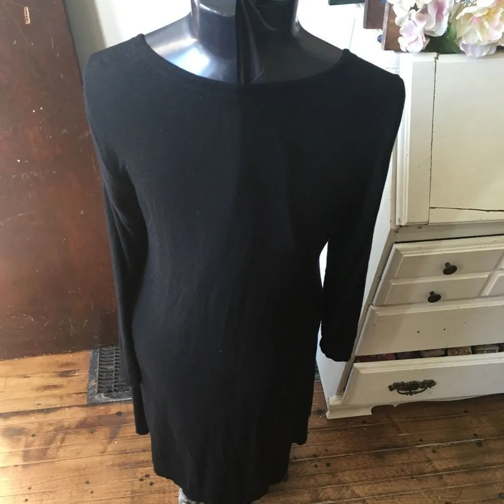 Eileen Fisher L Italian wool long sleeve luxe minimalist dress - Image 2