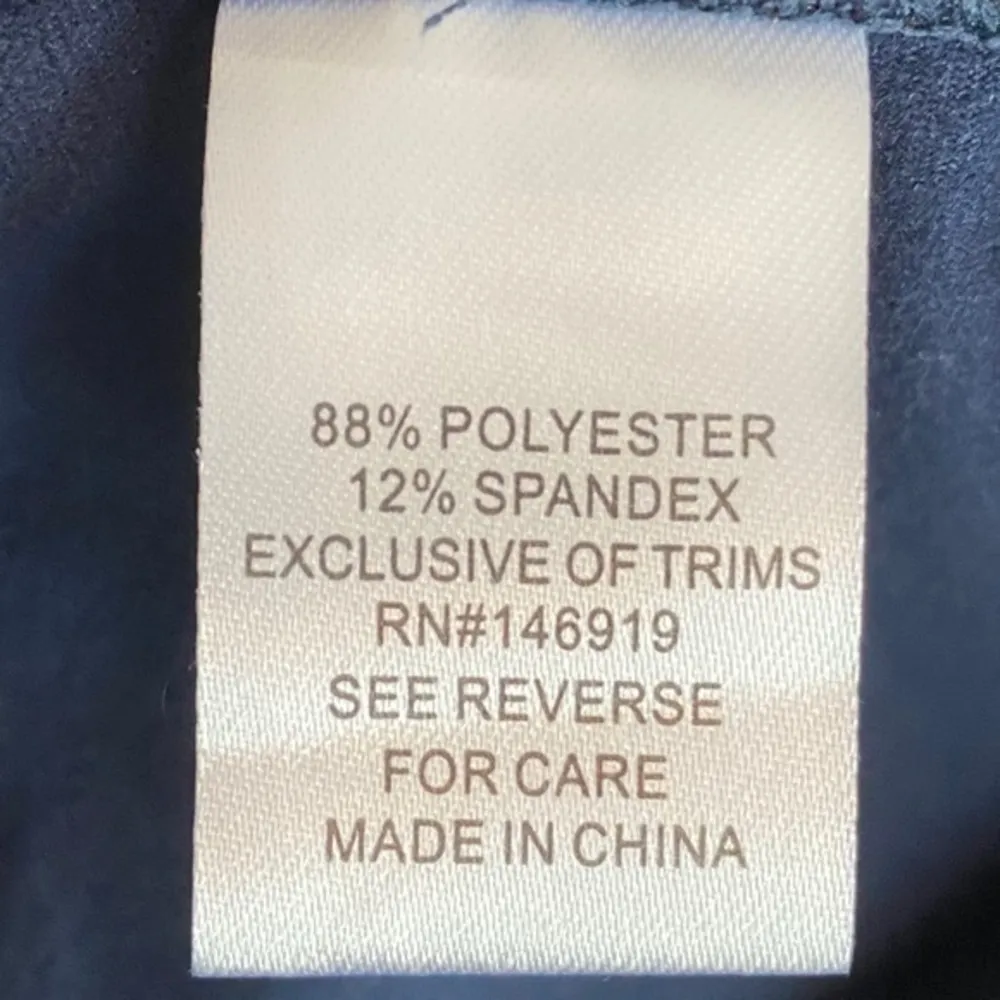 Jessica Simpson Blue Star Print Workout Leggings Zipper Pocket Stretch Pants L - Image 7