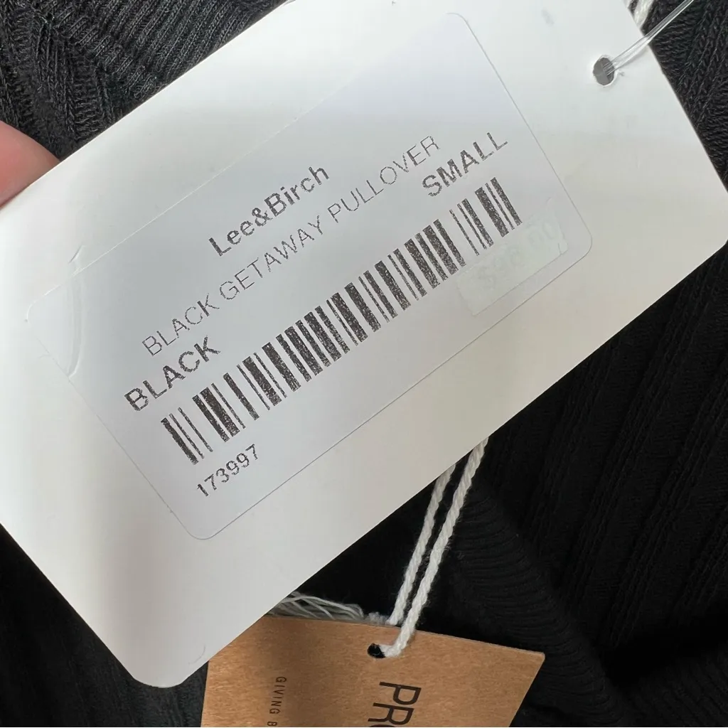 Project Social T NWT Getaway Notch Neck Sweater Ribbed Pullover Black Size Small - Image 8