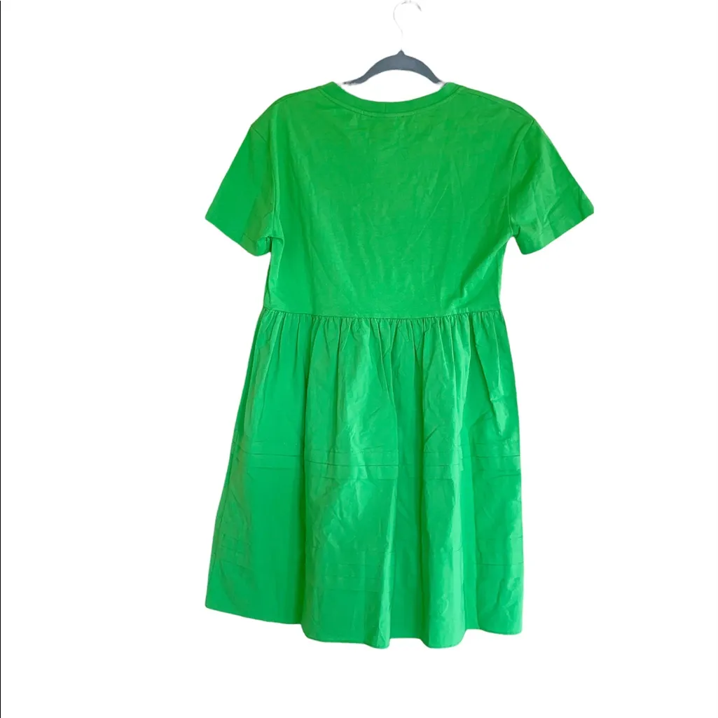 NWT ZARA GREEN PLEATED BABY DOLL STYLE BLOGGERS FAV MINI DRESS SMALL - Image 10
