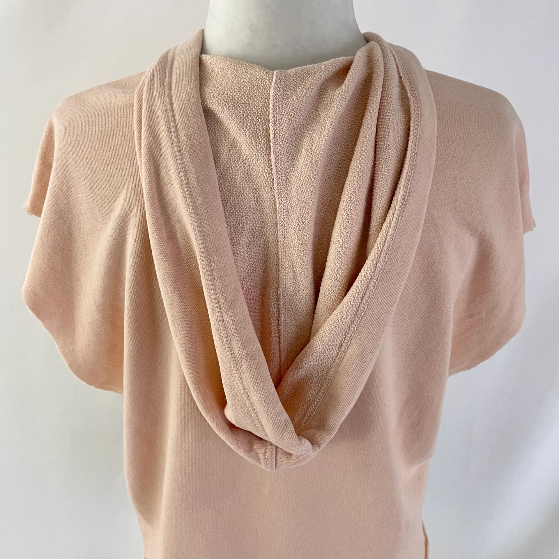 New Lanston Cropped Sleeveless Hoodie Sweatshirt Blush Pink Size XS - Image 11