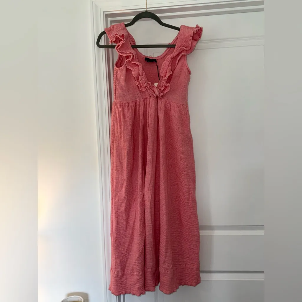 Hatch Soft Pink Midi Maternity Dress Size L - Image 3