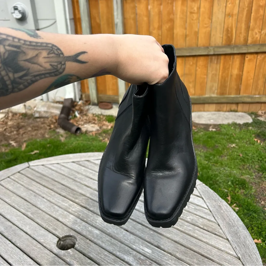 ASH Mastro black leather Chelsea platform boots size‎ 8.5 - Image 11