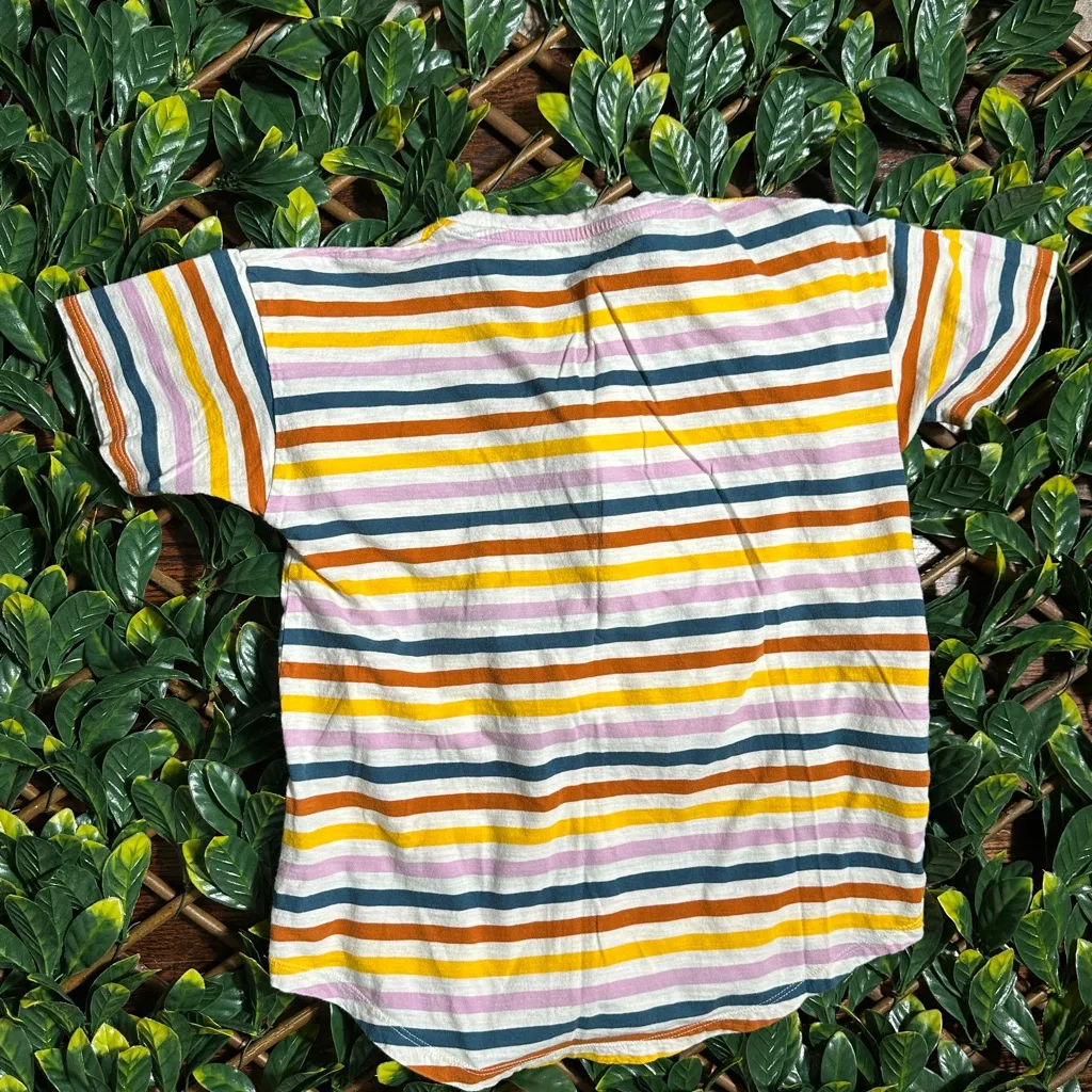 Madewell Multicolor Striped Basic T Shirt Size Medium - Image 4