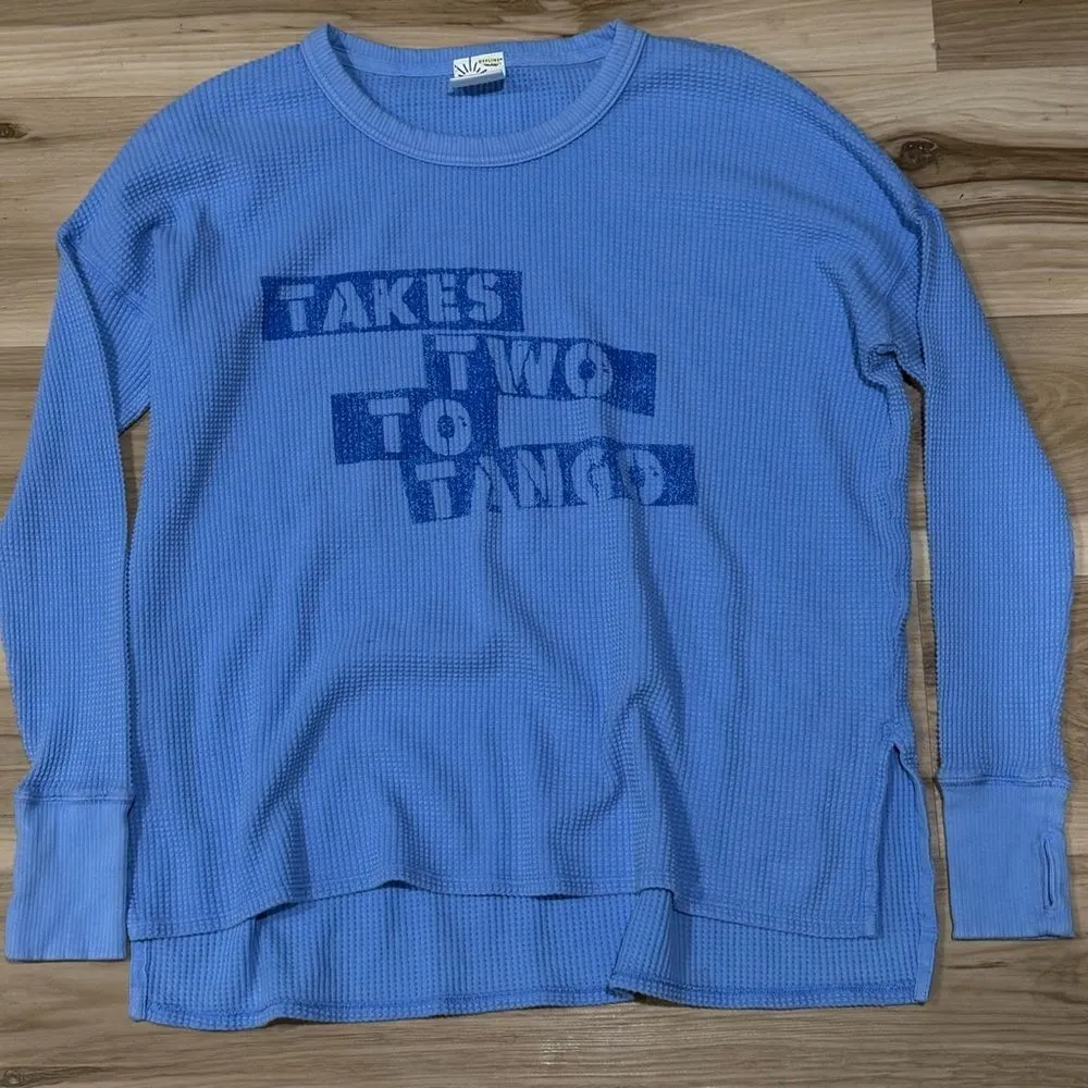 Offline By Aerie Waffle Rib Graphic Crew Tee Long Sleeve Women’s Small - Image 2