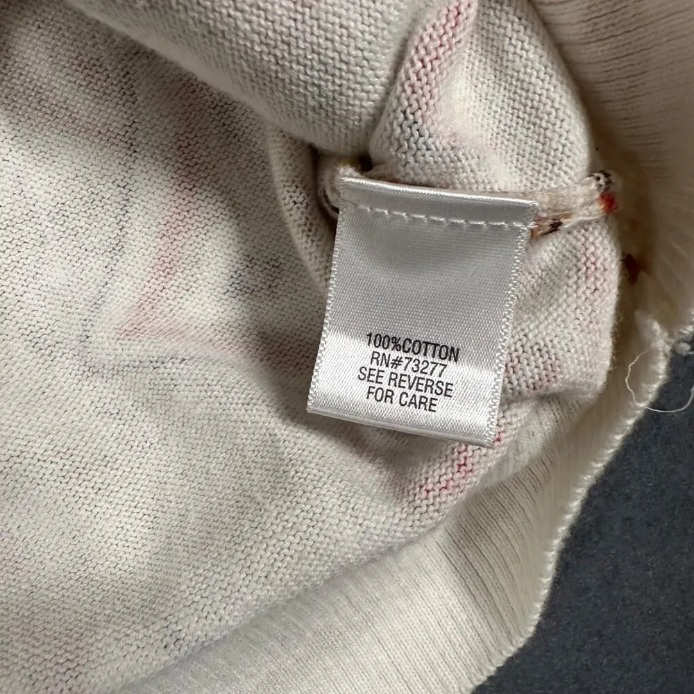 Croft & Barrow Womens Large Paisley Print Round Neck Long Sleeve Cardigan - Image 4